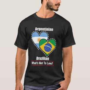 Camiseta Argentinian Brazilian Corazones Banderas Qué No Am