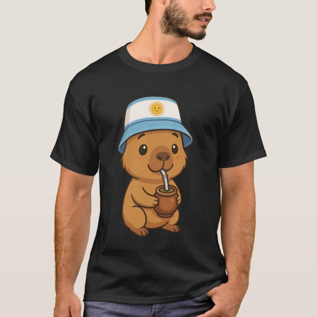 Camiseta Argentinian Capybara Yerba Mate Kawaii Argentina C (Anverso)