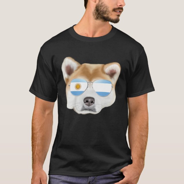 Camiseta Argentinian Flag Akita Dog Argentina Pocket (Anverso)