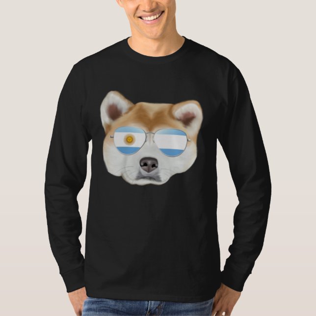 Camiseta Argentinian Flag Akita Dog Argentina Pocket (Anverso)