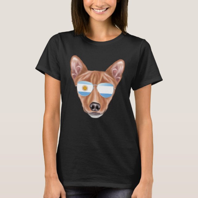 Camiseta Argentinian Flag Basenji Dog Argentina Pocket (Anverso)