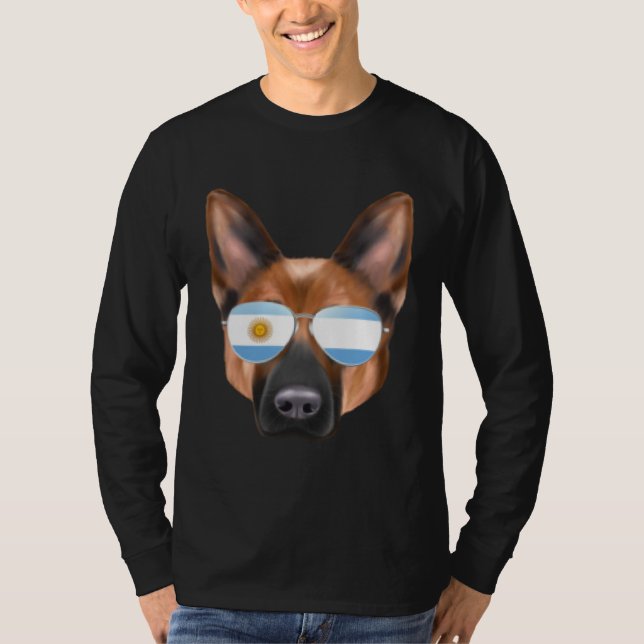 Camiseta Argentinian Flag German Shepherd Dog Argentina Poc (Anverso)