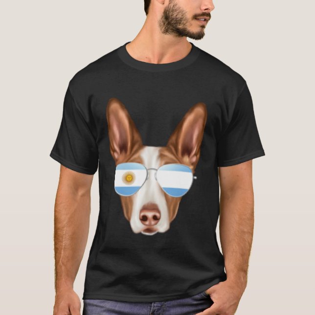 Camiseta Argentinian Flag Ibizan Hound Dog Argentina Pocket (Anverso)