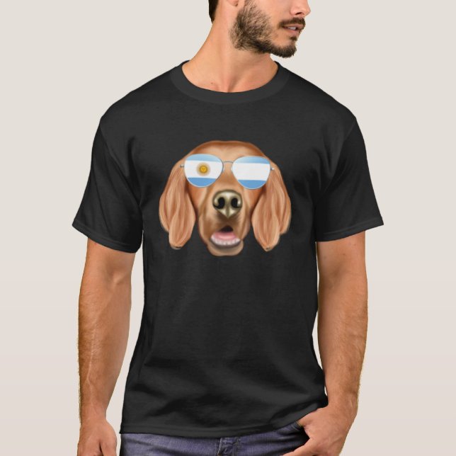 Camiseta Argentinian Flag Irish Setter Dog Argentina Pocket (Anverso)