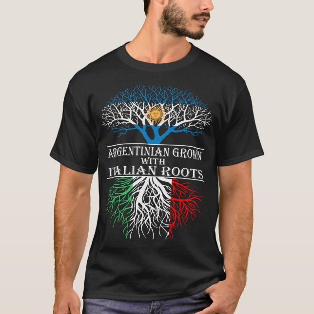 Camiseta Argentino crecido con raíces italianas (Anverso)