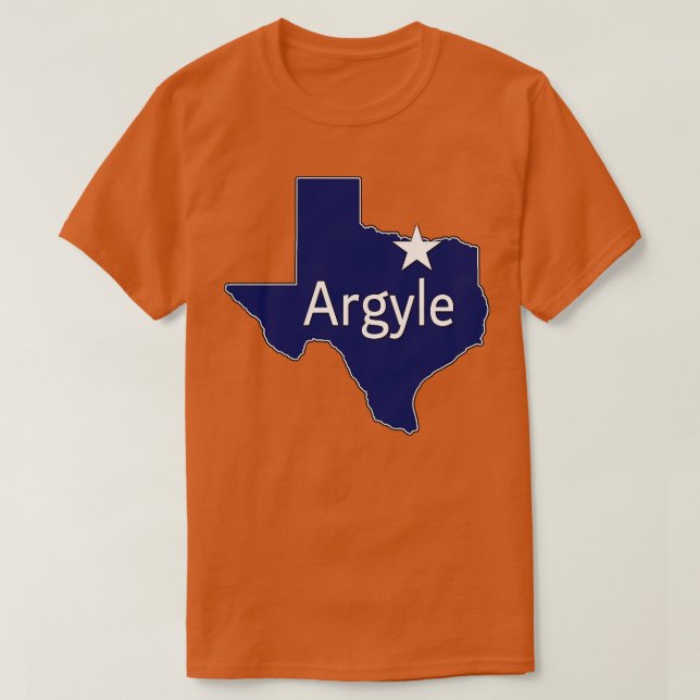 Camiseta Argyle Texas Lone State Map TX City Naval Blue (Diseño del anverso)