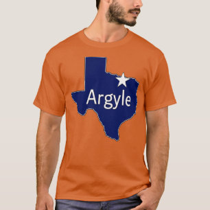 Camiseta Argyle Texas Lone State Map TX City Naval Blue