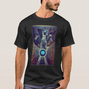 Camiseta Arial Acercado Con Ojo de Pez Desplazamiento de In
