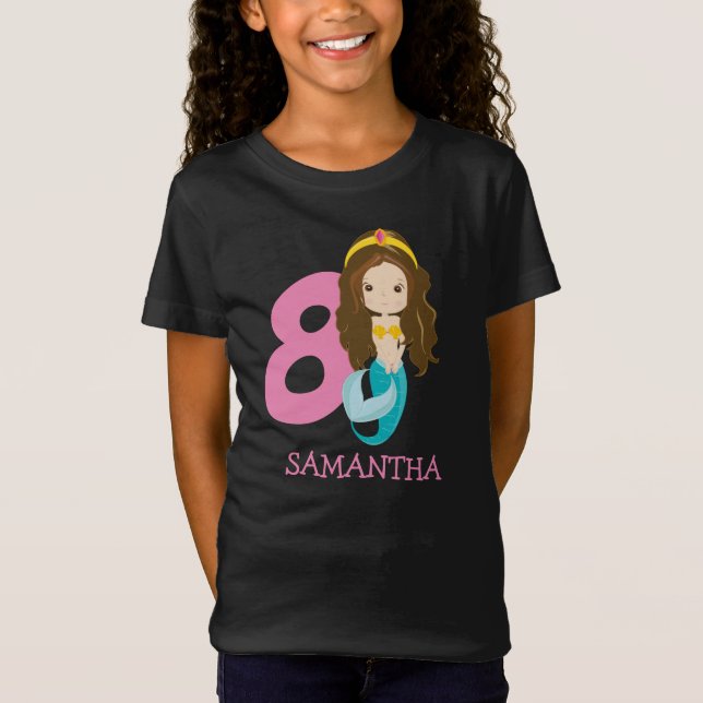 Camiseta Ariel - Nuestra pequeña sirena 8 cumpleaños T-Shir (Anverso)