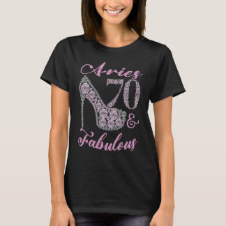 Camiseta Aries 70 y Fabularmente Sparkly High Heels 70th Ha