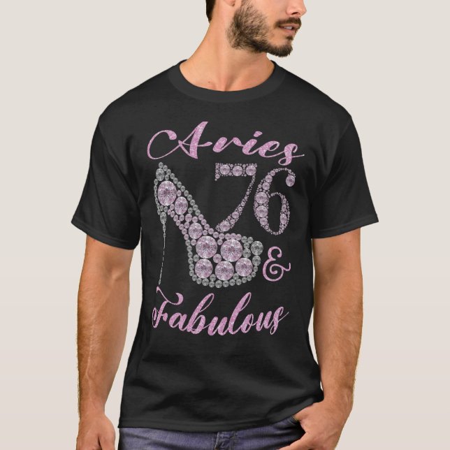Camiseta Aries 76 y Fabularmente Sparkly High Heels 76th Ha (Anverso)