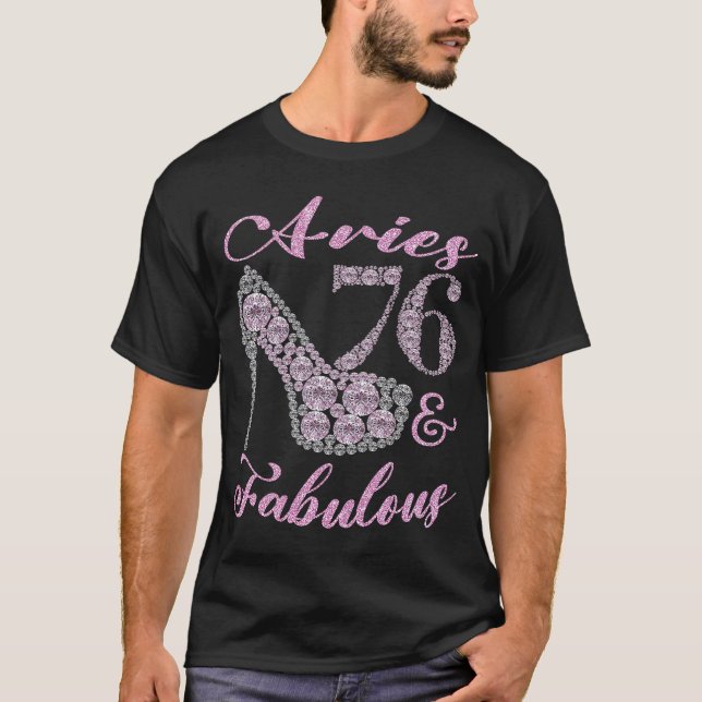 Camiseta Aries 76 y Fabularmente Sparkly High Heels 76th Ha (Anverso)