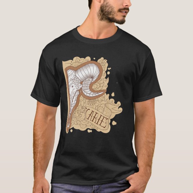 Camiseta Aries AF Aries Rosa Zodiac Rótulo Horóscopo Cumple (Anverso)
