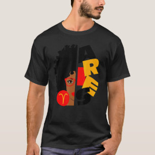 Camiseta Aries Chica África Chica Zodiac Rótulos Cumpleaños