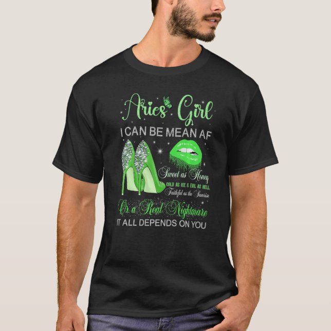 Camiseta Aries Chica Cumpleaños Tos Altos Lipas de goteo Bu (Anverso)
