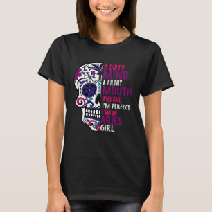 Camiseta Aries Chica Dia De Los Muertos Cráneo del Azúcar M