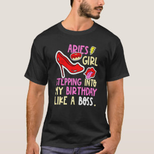 Camiseta Aries Chica Horoscope Heels da vuelta al cumpleaño