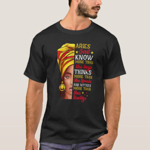 Camiseta Aries Chica Reina Melanin Afro Reina Zodiac Negra 