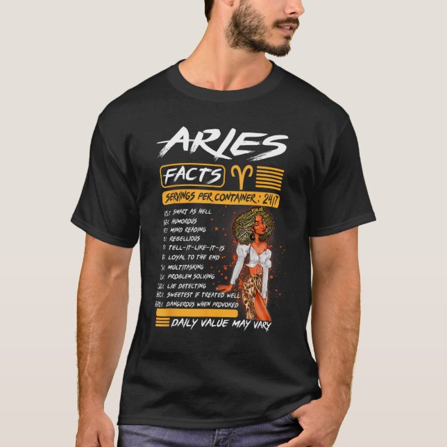 Camiseta Aries Cumpleaños Melanin Afro Queen Para Mujeres N (Anverso)