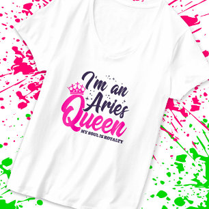 Camiseta Aries Cumpleaños Reina Astrología Zodiac Rótulo So