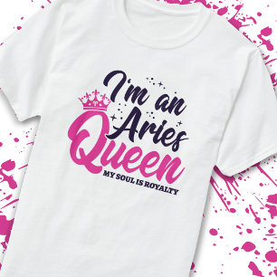 Camiseta Aries Cumpleaños Reina Astrología Zodiac Rótulo So