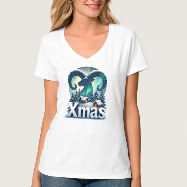 Camiseta Aries de Rótulo astrológico| Celebración de Navida (Anverso)