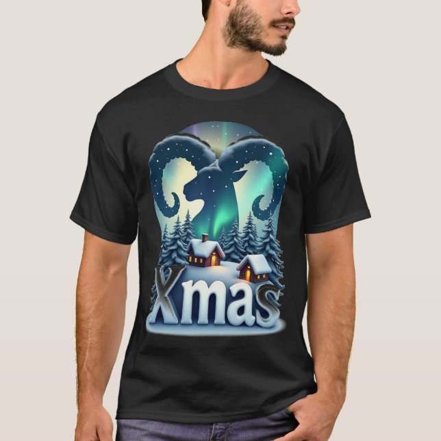 Camiseta Aries de Rótulo astrológico| Celebración de Navida (Anverso)