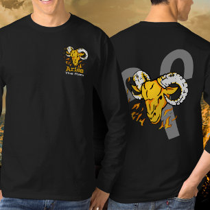 Camiseta Aries el carnero zodíaco astrología gráfico fuego
