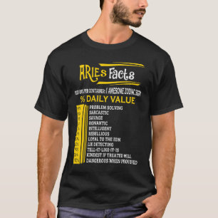 Camiseta Aries Facts Zodiac T Nació del 21 de marzo al 19 d