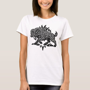Camiseta Aries Fuego‑Carnero – Tinta Embrujada Celta Zodiac
