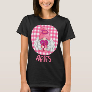 Camiseta Aries Garden Gnome Zodiac Birthday Gingham Cute Co