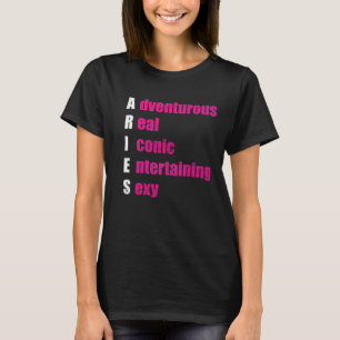 Camiseta Aries Hacts Zodiac Rótulo T-Shirt