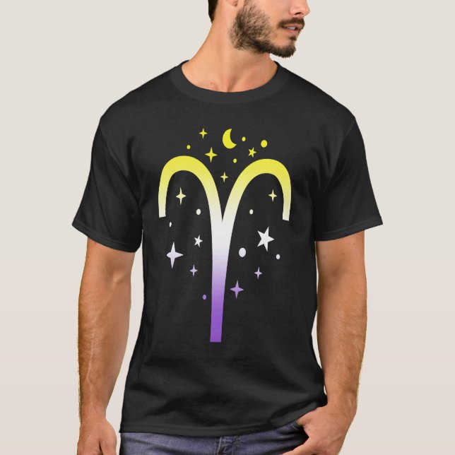 Camiseta Aries Nonbinary LGBTQ Zodiac Sign Astrology Non bi (Anverso)