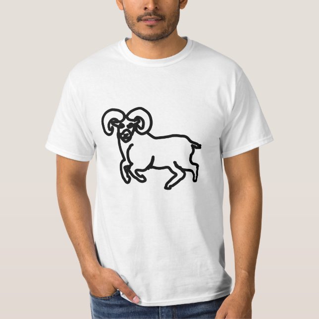Camiseta Aries Outline Ram T‑Shirt – Strong Aries Energy  (Anverso)