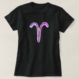 Camiseta Aries Púrpura Rosa Zodiaco Horóscopo Rótulo Astrol