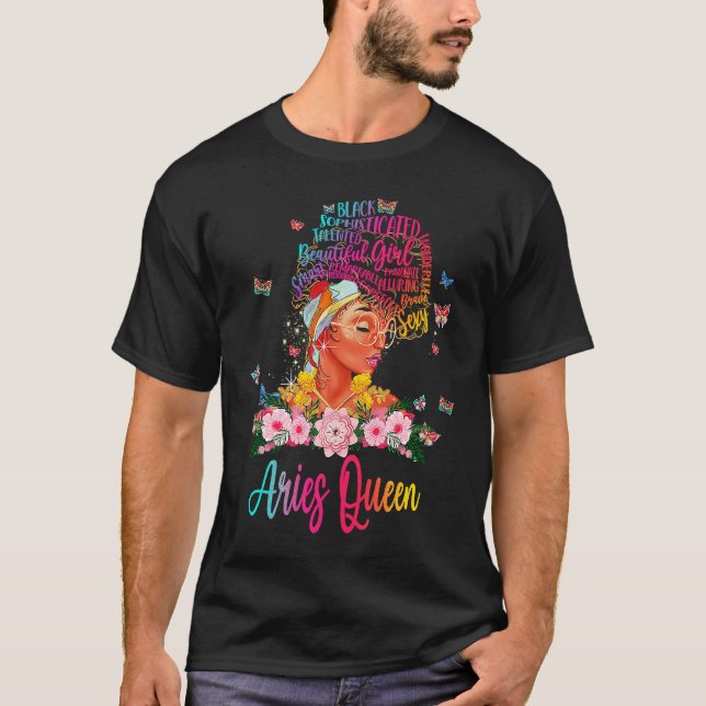 Camiseta Aries Queen Black Women Persistent Sophisticated B (Anverso)