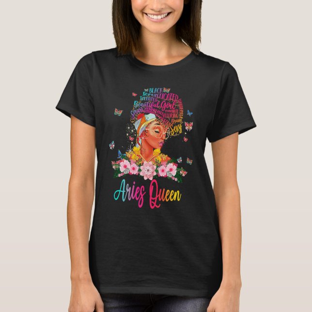 Camiseta Aries Queen Black Women Persistent Sophisticated B (Anverso)