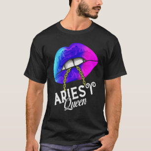 Camiseta Aries Queen Lips Zodiac Horoscope Chicas Birt