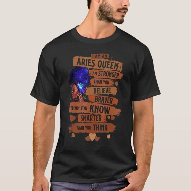 Camiseta Aries Queen Soy Un Cumpleaños Más Fuerte Para Las  (Anverso)