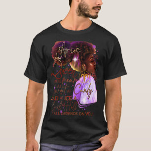 Camiseta Aries Queen Sweet As Candy Birthday for Black Wom