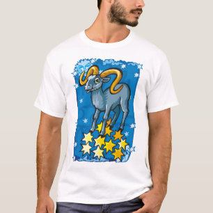 Camiseta Aries ram en el cielo nocturno con estrellas