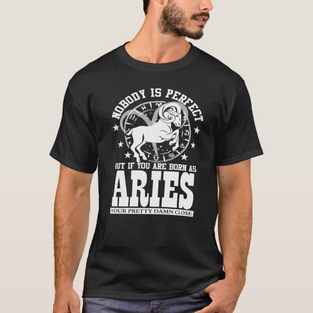 Camiseta Aries Rótulo Zodiaco Horóscopo Astrología Humor De (Anverso)