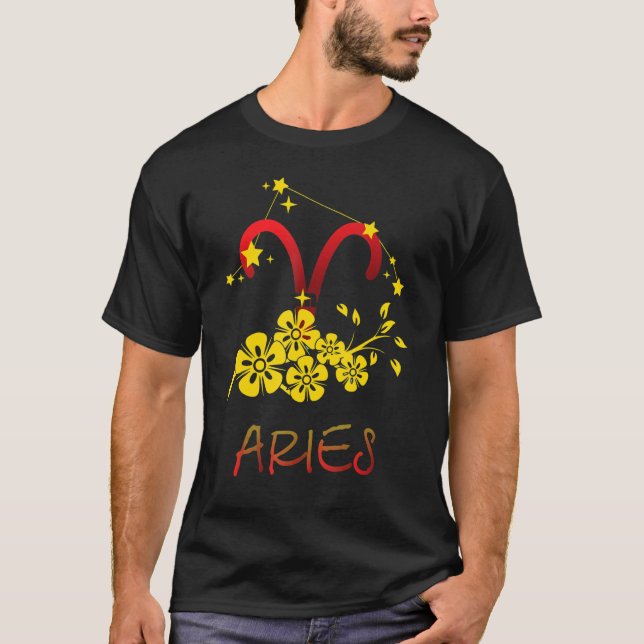 Camiseta Aries Symbol Birthday Zodiac Pendant Charm April (Anverso)