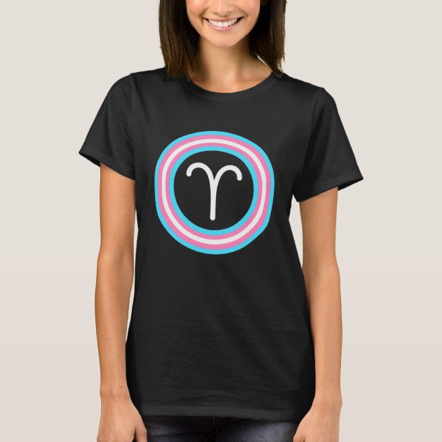 Camiseta Aries transgénero Aries Zodiac Rótulo Astrolog (Anverso)
