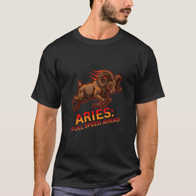 Camiseta Aries: Velocidad completa por delante (Anverso)