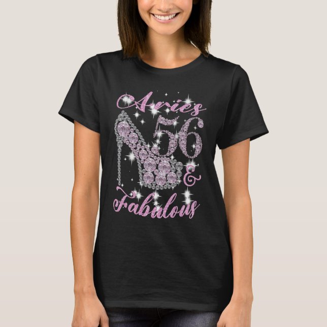 Camiseta Aries Women 56 y Fabularmente Sparkly High Heels 5 (Anverso)