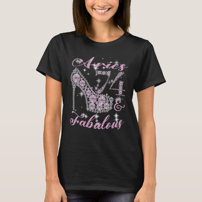 Camiseta Aries Women 74 y Fabularmente Sparkly High Heels 7 (Anverso)