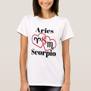 Camiseta Aries y Scorpio Pareja Corazón de Astrología Zodia