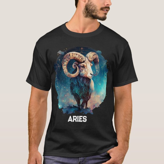 Camiseta Aries Zodiac Astrología Personalizada Ram Cumpleañ (Anverso)