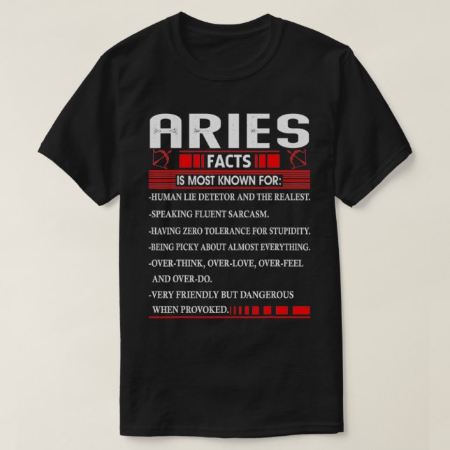 Camiseta Aries Zodiac Birthday Aries Hechos Para hombres mu (Diseño del anverso)